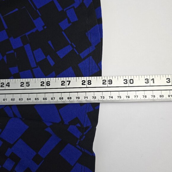 Chaus New York Scoop Neck 3/4 Sleeve Round Hem Printed Top Blue Black XL - Picture 5 of 6